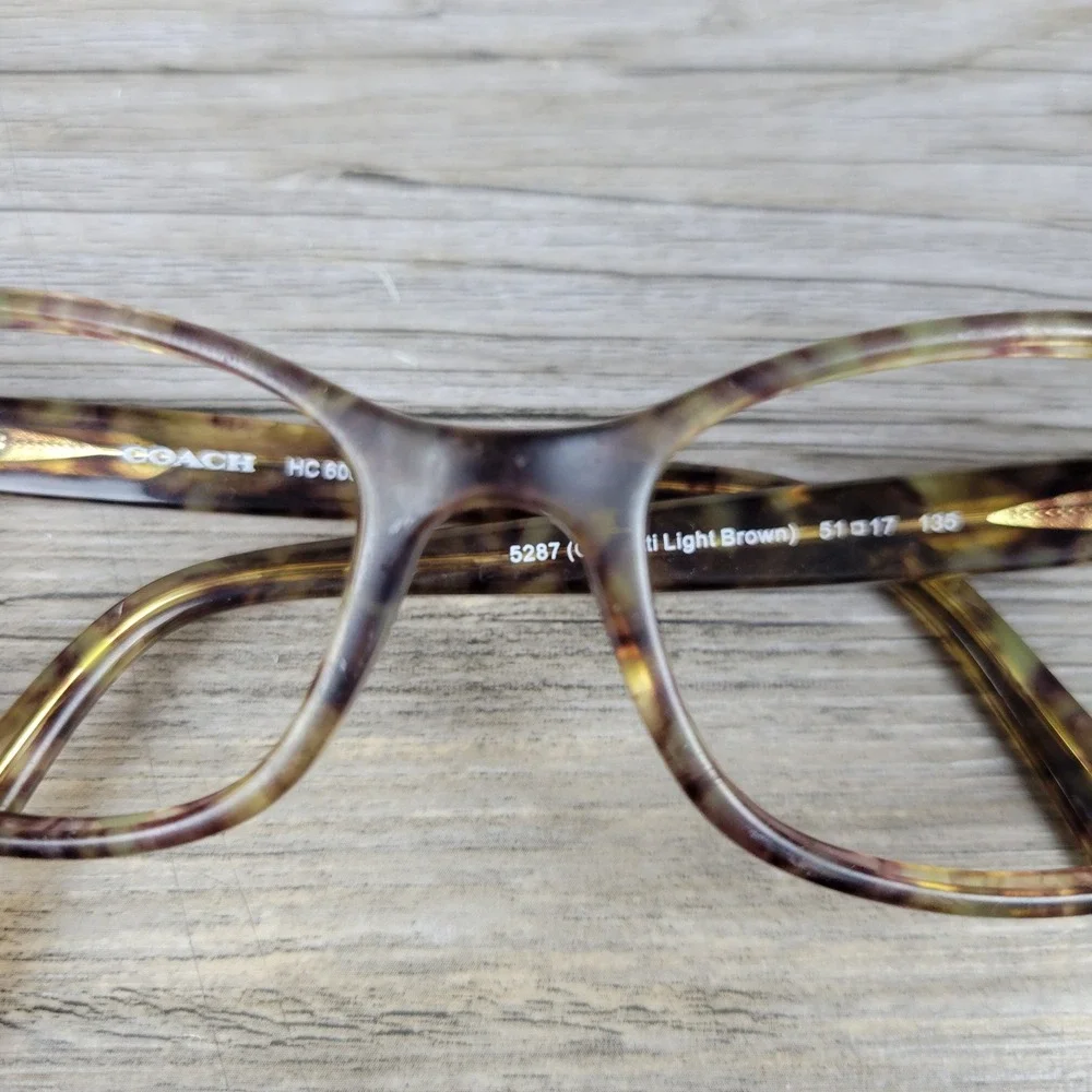 Coach Eyeglass Frames HC 6065 5287 Confetti Light Brown Cat Eye Women 51 17 135